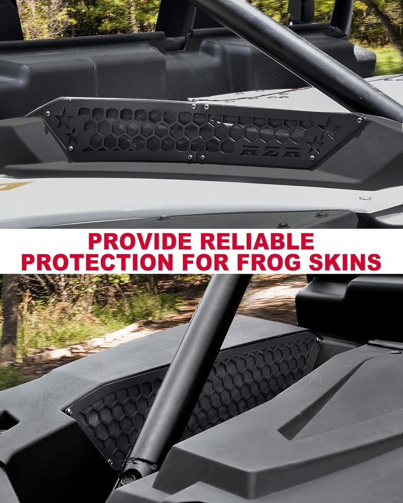 POKIAUTO Aluminum Air Intake Grill for Polaris RZR XP 1000/ XP4 1000 2024 2025 Accessories, Black Metal Side Frog Skin Protector Bezel Engine Mesh Covers(8PCS, Bolt-on) - Image 2